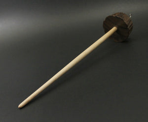 Toadstool stump drop spindle in walnut and curly maple (<font color="red"<b>RESERVED</b></font> for Alexis)