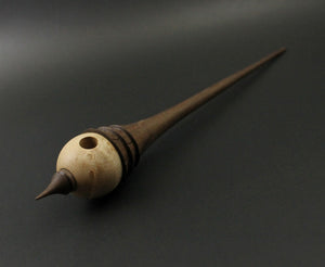 Birdhouse spindle in curly maple and walnut