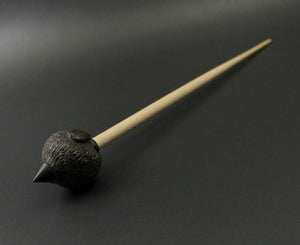 Sheep support spindle in African blackwood and curly maple