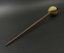 Load image into Gallery viewer, Egg bead spindle in spalted hackberry and walnut