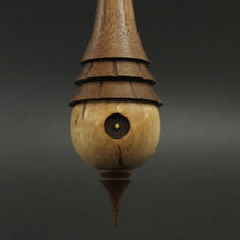 Load image into Gallery viewer, Wee folk spindle in Karelian birch and walnut