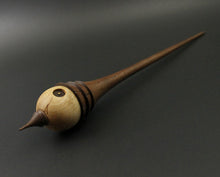 Load image into Gallery viewer, Wee folk spindle in Karelian birch and walnut