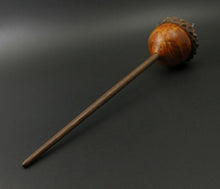 Load image into Gallery viewer, Acorn drop spindle in hand dyed maple burl and walnut