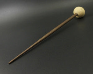 Sheep support spindle in holly and walnut