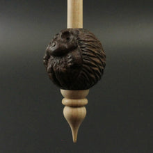Load image into Gallery viewer, Hedgehog bead spindle in walnut and curly maple
