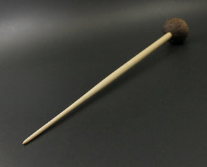 Sheep support spindle in walnut and curly maple