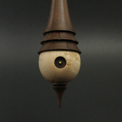 Wee folk spindle in birdseye maple and walnut