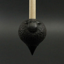 Load image into Gallery viewer, Sheep support spindle in African blackwood and curly maple