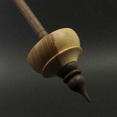 Tibetan style spindle in elm and walnut