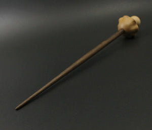 Mushroom support spindle in maple and walnut
