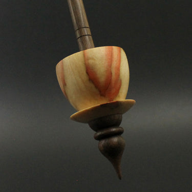 Teacup spindle in flame box elder and walnut