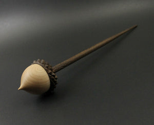 Acorn support spindle in maple and walnut