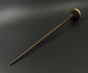 Acorn support spindle in maple and walnut