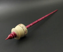 Load image into Gallery viewer, Teacup spindle in holly and hand dyed curly maple
