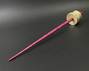 Teacup spindle in holly and hand dyed curly maple