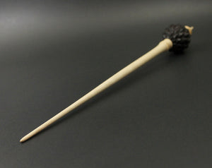 Dragon egg bead spindle in East Indian rosewood and curly maple