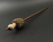 Load image into Gallery viewer, Morel mushroom support spindle in maple and walnut