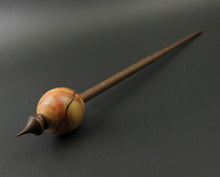 Load image into Gallery viewer, Egg bead spindle in flame box elder and walnut