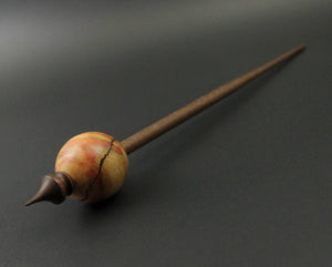 Egg bead spindle in flame box elder and walnut