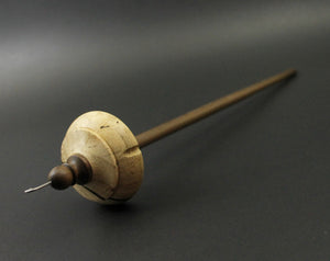 Drop spindle in spalted hackberry and walnut