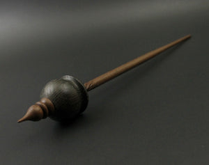 Cauldron spindle in bog oak and walnut