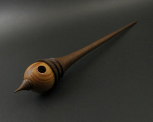 Birdhouse spindle in canarywood and walnut