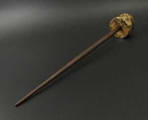 Teacup spindle in spalted hackberry and walnut
