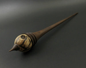 Wee folk spindle in spalted hackberry and walnut