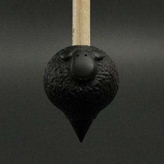 Sheep support spindle in African blackwood and curly maple