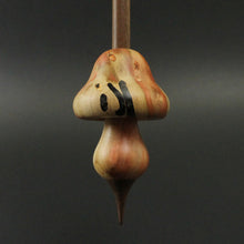 Load image into Gallery viewer, Mushroom support spindle in flame box elder and walnut