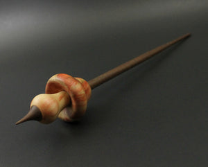 Mushroom support spindle in flame box elder and walnut