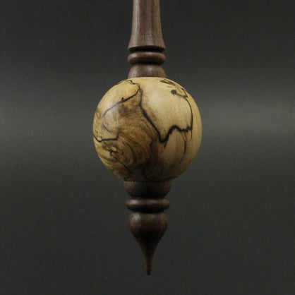 Bead spindle in spalted hackberry and walnut