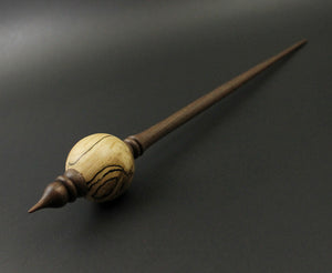 Bead spindle in spalted hackberry and walnut