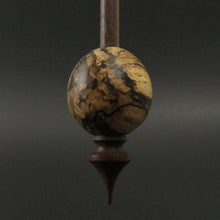 Load image into Gallery viewer, Egg bead spindle in spalted hackberry and walnut