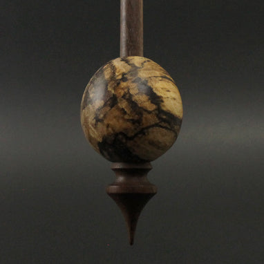 Egg bead spindle in spalted hackberry and walnut