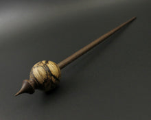 Load image into Gallery viewer, Egg bead spindle in spalted hackberry and walnut