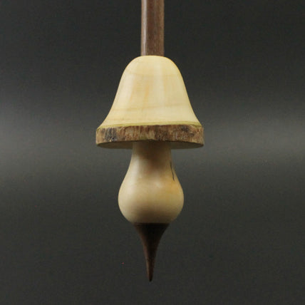 Mushroom support spindle in box elder and walnut