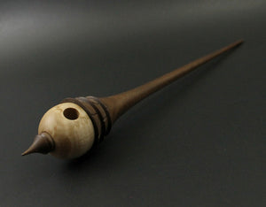 Birdhouse spindle in birdseye maple and walnut