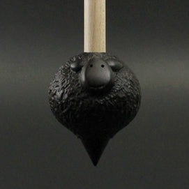 Sheep support spindle in African blackwood and curly maple