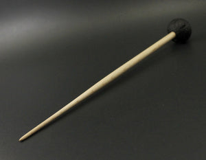Sheep support spindle in African blackwood and curly maple