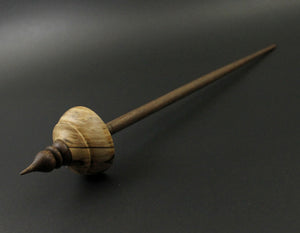 Tibetan style spindle in spalted hackberry and walnut