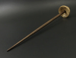 Tibetan style spindle in spalted hackberry and walnut