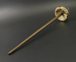 Drop spindle in spalted hackberry and walnut
