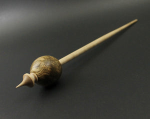 Egg bead spindle in spalted maple and curly maple