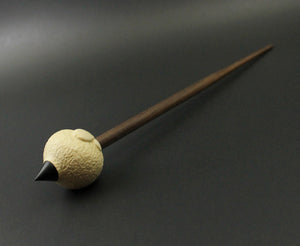 Sheep support spindle in holly and walnut