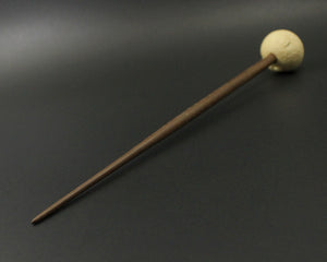 Sheep support spindle in holly and walnut