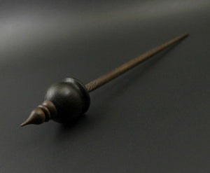 Cauldron spindle in bog oak and walnut