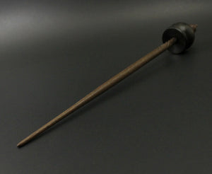 Cauldron spindle in bog oak and walnut