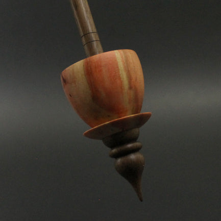 Teacup spindle in flame box elder and walnut