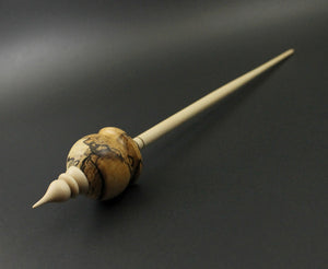 Cauldron spindle in spalted hackberry and curly maple